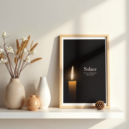 Solace | Candle Dark Aesthetic Enhanced Premium Framed Poster