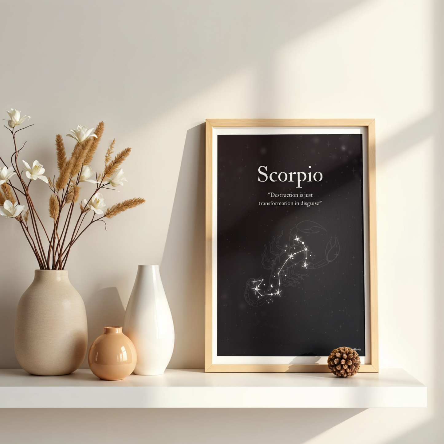 Scorpio | Dark Zodiac Constellation Enhanced Framed Poster