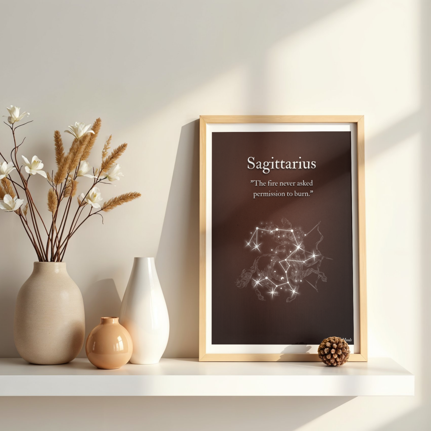 Sagittarius | Dark Zodiac Constellation Enhanced Framed Poster
