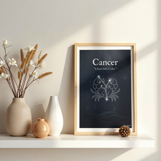 Cancer | Dark Zodiac Constellation Enhanced Framed Poster