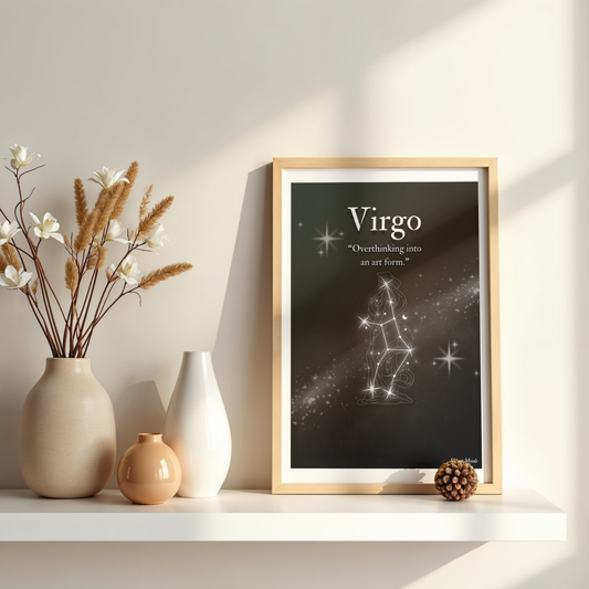 Virgo | Dark Zodiac Constellation Enhanced Framed Poster